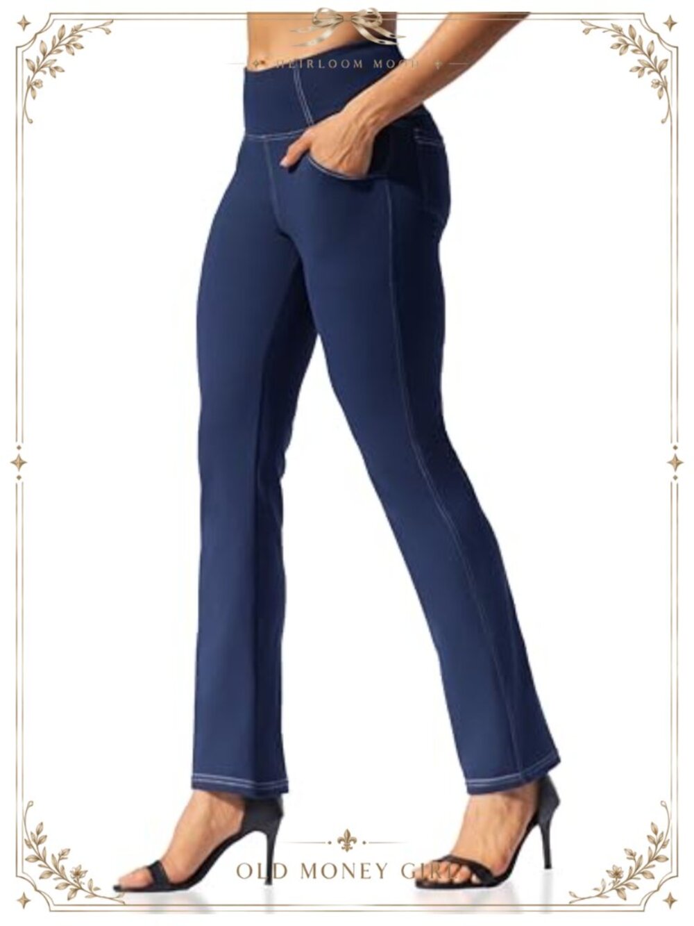 Women's Straight Leg High Waisted Yoga Pants with Pockets Buttery Soft Stretchy